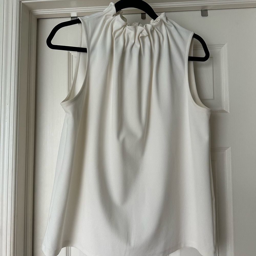 Ann Taylor White Sleeveless Top